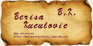 Beriša Kuculović vizit kartica
